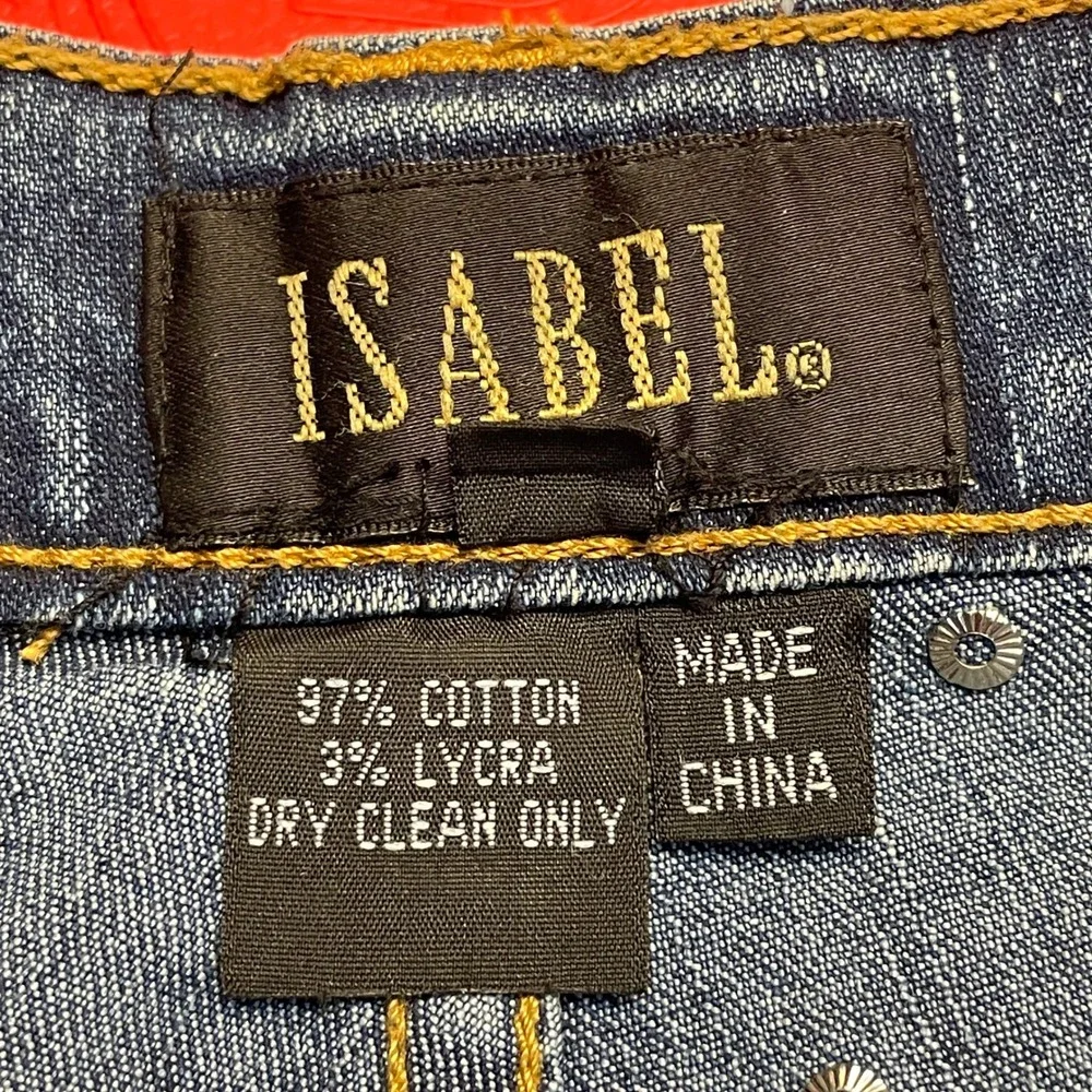 Vintage 90s Y2K Isabel Bootcut Jeans Womens 6 Rhinestone High Rise Medium Wash